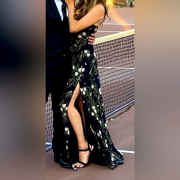 Reformation Women's Black Floral Print Dress Size 2 - Picture 2 of 4